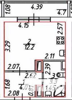 Студия квартира, на длительный срок, 20м2, 8/12 этаж