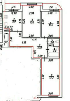 3-к квартира, на длительный срок, 74м2, 4/26 этаж