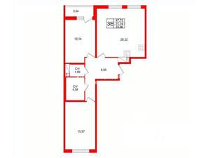 2-к квартира, на длительный срок, 73м2, 3/8 этаж