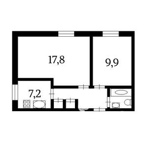2-к квартира, на длительный срок, 43м2, 3/9 этаж