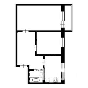 2-к квартира, на длительный срок, 43м2, 4/5 этаж