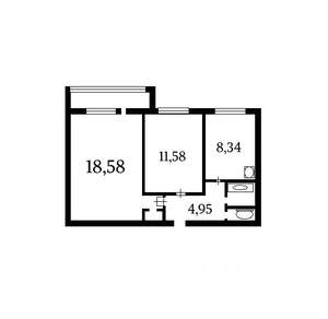 2-к квартира, на длительный срок, 45м2, 3/9 этаж