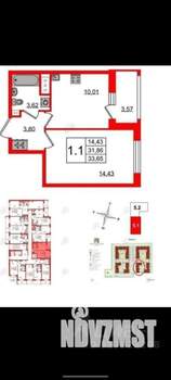 1-к квартира, на длительный срок, 33м2, 4/10 этаж