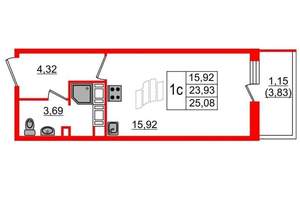 Студия квартира, на длительный срок, 24м2, 11/12 этаж