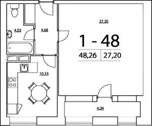 1-к квартира, на длительный срок, 50м2, 2/13 этаж