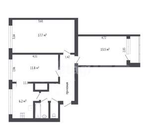 3-к квартира, на длительный срок, 61м2, 9/9 этаж