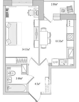 1-к квартира, на длительный срок, 37м2, 8/17 этаж