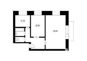 2-к квартира, на длительный срок, 43м2, 3/5 этаж