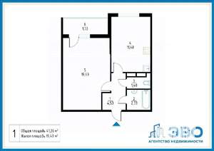 1-к квартира, на длительный срок, 39м2, 12/24 этаж