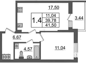 1-к квартира, на длительный срок, 38м2, 5/9 этаж