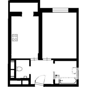 1-к квартира, на длительный срок, 47м2, 4/22 этаж