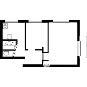 2-к квартира, на длительный срок, 44м2, 2/5 этаж