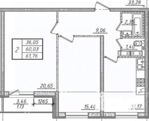2-к квартира, на длительный срок, 59м2, 14/21 этаж