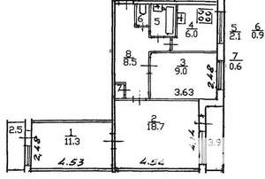 3-к квартира, на длительный срок, 63м2, 9/9 этаж