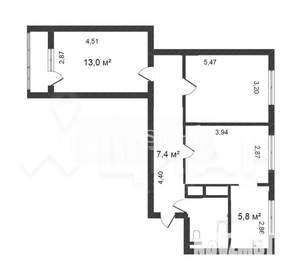 3-к квартира, на длительный срок, 58м2, 1/15 этаж