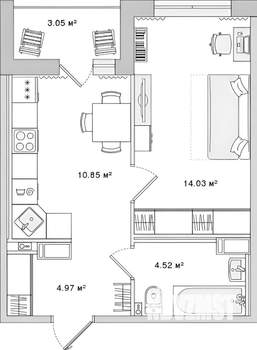 1-к квартира, на длительный срок, 38м2, 7/11 этаж
