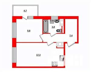 1-к квартира, на длительный срок, 38м2, 6/24 этаж