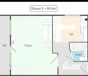 1-к квартира, на длительный срок, 34м2, 6/9 этаж