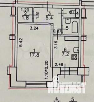 1-к квартира, на длительный срок, 36м2, 12/14 этаж