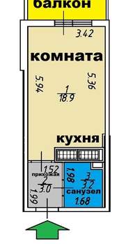 Студия квартира, на длительный срок, 25м2, 15/24 этаж