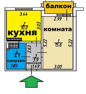 1-к квартира, на длительный срок, 34м2, 23/23 этаж