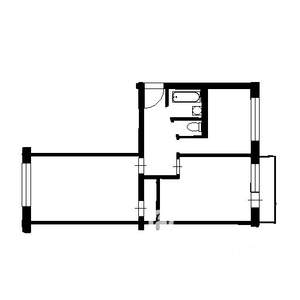 2-к квартира, на длительный срок, 46м2, 4/5 этаж