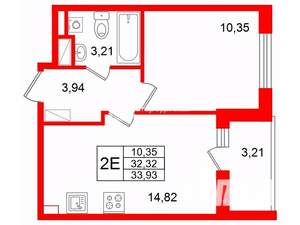 1-к квартира, на длительный срок, 33м2, 3/15 этаж