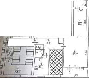 2-к квартира, на длительный срок, 51м2, 6/9 этаж