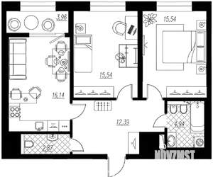 2-к квартира, на длительный срок, 71м2, 9/9 этаж