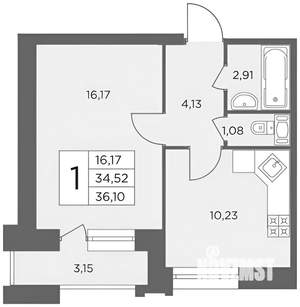 1-к квартира, на длительный срок, 38м2, 3/12 этаж