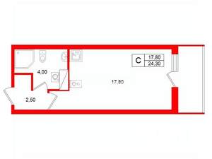 Студия квартира, на длительный срок, 24м2, 10/25 этаж