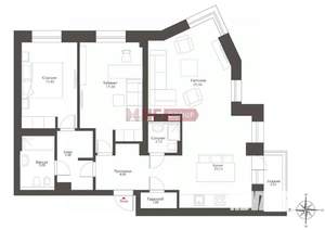 3-к квартира, на длительный срок, 97м2, 3/6 этаж