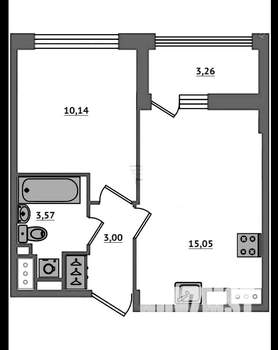 1-к квартира, на длительный срок, 36м2, 2/15 этаж