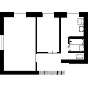 2-к квартира, на длительный срок, 41м2, 3/5 этаж