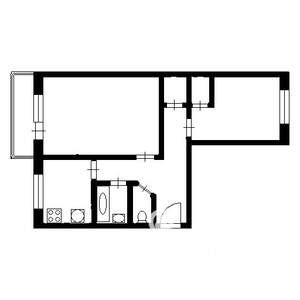 2-к квартира, на длительный срок, 52м2, 5/5 этаж