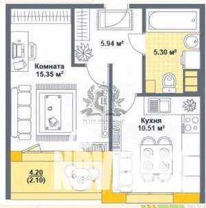 1-к квартира, на длительный срок, 40м2, 2/23 этаж