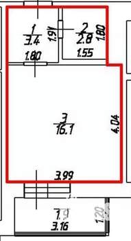 Студия квартира, на длительный срок, 22м2, 4/11 этаж