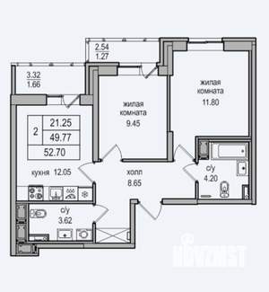 2-к квартира, на длительный срок, 49м2, 7/27 этаж