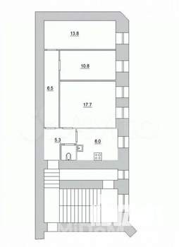 3-к квартира, на длительный срок, 60м2, 2/4 этаж