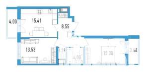 2-к квартира, на длительный срок, 58м2, 7/18 этаж