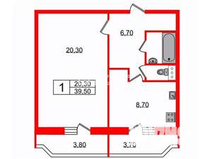 1-к квартира, на длительный срок, 40м2, 14/15 этаж