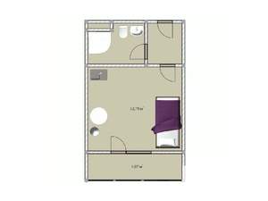 Студия квартира, на длительный срок, 17м2, 6/24 этаж