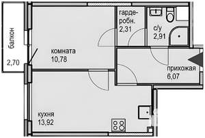 1-к квартира, на длительный срок, 37м2, 23/25 этаж