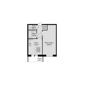 1-к квартира, на длительный срок, 42м2, 7/14 этаж