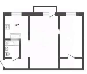 2-к квартира, на длительный срок, 48м2, 5/5 этаж
