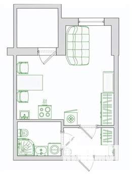 Студия квартира, на длительный срок, 24м2, 3/5 этаж
