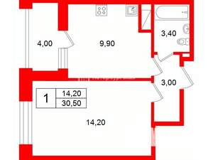 1-к квартира, на длительный срок, 31м2, 10/12 этаж
