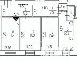 3-к квартира, на длительный срок, 80м2, 4/5 этаж