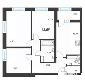 3-к квартира, на длительный срок, 68м2, 6/20 этаж