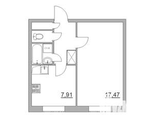 1-к квартира, на длительный срок, 33м2, 8/9 этаж
